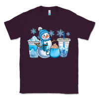 Plum winter snowman coffee cups Classic Tee - CowGirlArtShop