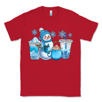 Red winter snowman coffee cups Classic Tee - CowGirlArtShop