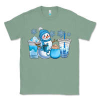 Sage winter snowman coffee cups Classic Tee - CowGirlArtShop