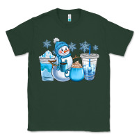 Sports Green winter snowman coffee cups Classic Tee - CowGirlArtShop