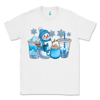 White winter snowman coffee cups Classic Tee - CowGirlArtShop