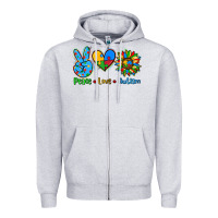 Peace Love Autism Zipper Hoodie | Teevron
