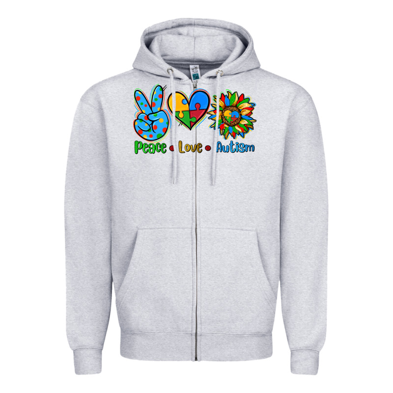 Peace Love Autism Zipper Hoodie by AdoDesignShop | Teevron