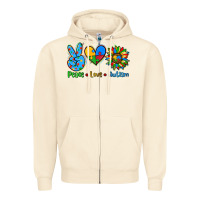 Sandshell peace love autism Zipper Hoodie - AdoDesignShop