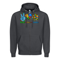 Smoke peace love autism Zipper Hoodie - AdoDesignShop