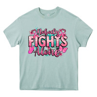 Nobody Fights Alone Cancer Awareness Heavy Core Tee | Teevron