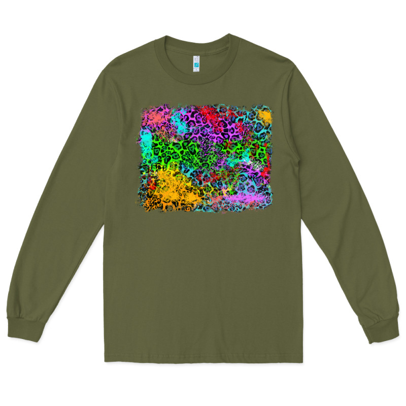 Colorful Leopard Background Long Sleeve Tee by RanaPortraitStore | Teevron
