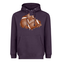 Plum football patch Heavyweight Hoodie - AdoDesignShop