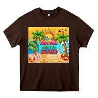 Chocolate Brown life is better with at the beach Heavy Core Tee - TumblerDesignByShophia