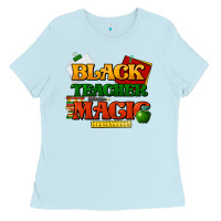 Baby Blue Black Teacher magic Ladies Tee - HowdyJamesFarm