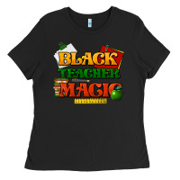 Black Black Teacher magic Ladies Tee - HowdyJamesFarm