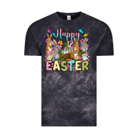 Cloud Black Happy Easter bunnys Vintage Tee - OliviaCreatesArt