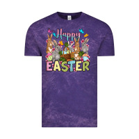 Cloud Purple Happy Easter bunnys Vintage Tee - OliviaCreatesArt