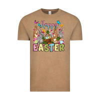 Vintage Coffee Happy Easter bunnys Vintage Tee - OliviaCreatesArt