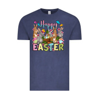 Vintage Denim Happy Easter bunnys Vintage Tee - OliviaCreatesArt