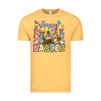 Vintage Mustard Happy Easter bunnys Vintage Tee - OliviaCreatesArt