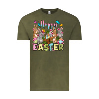 Vintage Olive Happy Easter bunnys Vintage Tee - OliviaCreatesArt
