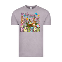 Vintage Zinc Happy Easter bunnys Vintage Tee - OliviaCreatesArt