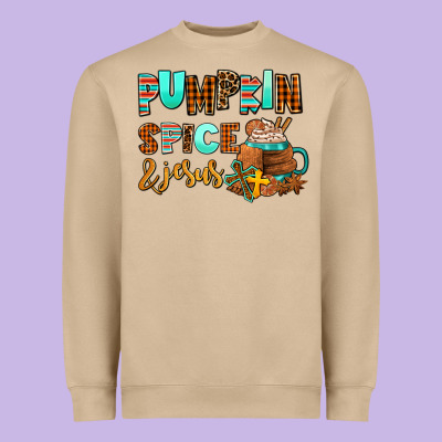 Pumpkin Spice And Jesus Heavyweight Sweatshirt Designed By Adodesignshop