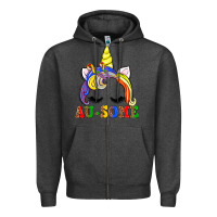 Charcoal Heather autism au some  unicorn Zipper Hoodie - AdoDesignShop