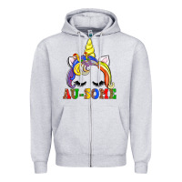 Heather Grey autism au some  unicorn Zipper Hoodie - AdoDesignShop