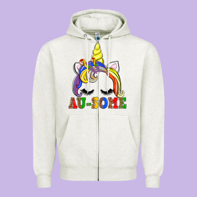 Autism Au Some  Unicorn Zipper Hoodie Designed By Adodesignshop
