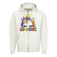 Oatmeal Heather autism au some  unicorn Zipper Hoodie - AdoDesignShop