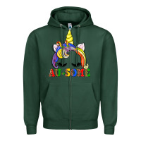 Sports Green autism au some  unicorn Zipper Hoodie - AdoDesignShop