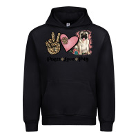 Black peace love pug Urban Hoodie - JahusDesignShop