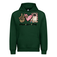 Forest Green peace love pug Urban Hoodie - JahusDesignShop