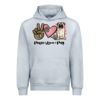 Peace Love Pug Urban Hoodie | Teevron