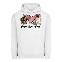 Pigment Lunar Rock peace love pug Urban Hoodie - JahusDesignShop