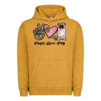 Pigment Peanut Butter peace love pug Urban Hoodie - JahusDesignShop