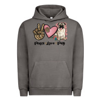 Pigment Tornado peace love pug Urban Hoodie - JahusDesignShop