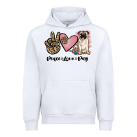 White peace love pug Urban Hoodie - JahusDesignShop