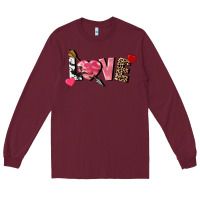 Burgundy love valentine's day Long Sleeve Tee - FaDigitalArtStudio