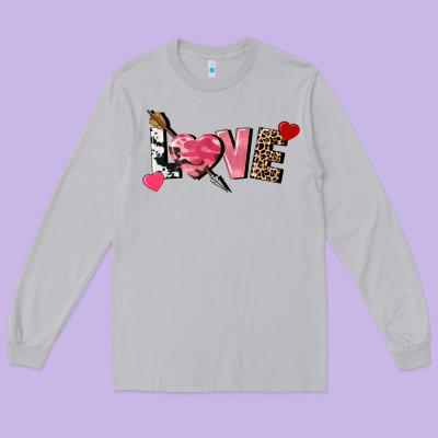 Love Valentine's Day Long Sleeve Tee Designed By Fadigitalartstudio
