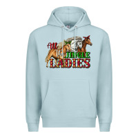 Blue Mist all the jingle ladies christmas horses Premium Hoodie - LillyAllenDesigns