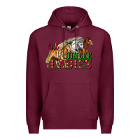 Burgundy all the jingle ladies christmas horses Premium Hoodie - LillyAllenDesigns