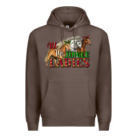 Coffee all the jingle ladies christmas horses Premium Hoodie - LillyAllenDesigns