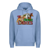 Colony Blue all the jingle ladies christmas horses Premium Hoodie - LillyAllenDesigns