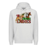 Dove Grey all the jingle ladies christmas horses Premium Hoodie - LillyAllenDesigns