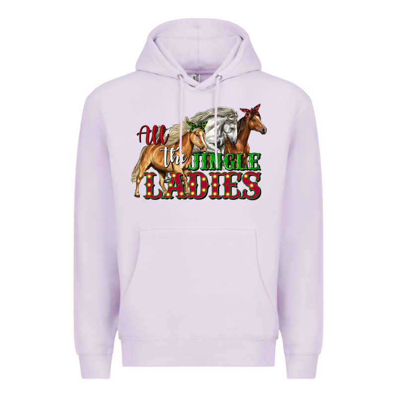 All The Jingle Ladies Christmas Horses Premium Hoodie by LillyAllenDesigns | Teevron
