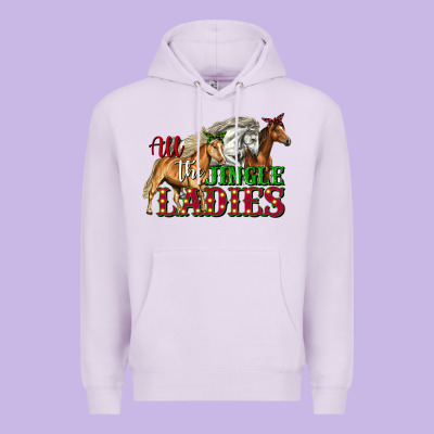 All The Jingle Ladies Christmas Horses Premium Hoodie Designed By Lillyallendesigns