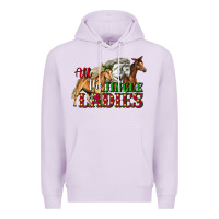 Lilac all the jingle ladies christmas horses Premium Hoodie - LillyAllenDesigns