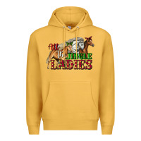 Mustard all the jingle ladies christmas horses Premium Hoodie - LillyAllenDesigns