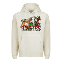 Oatmeal Heather all the jingle ladies christmas horses Premium Hoodie - LillyAllenDesigns