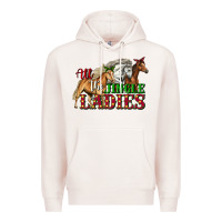 Pale Pink all the jingle ladies christmas horses Premium Hoodie - LillyAllenDesigns