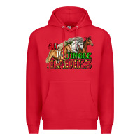 Red all the jingle ladies christmas horses Premium Hoodie - LillyAllenDesigns