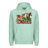 Seafoam all the jingle ladies christmas horses Premium Hoodie - LillyAllenDesigns
